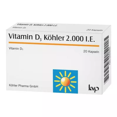 VITAMIN D3 KÖHLER 2 000 I.U. kapselit, 20 kpl