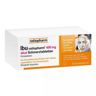 IBU-RATIOPHARM 400 mg akut Schmerztbl.Filmtabl., 50 kpl IBU-RATIOPHARM 400 mg akut Schmerztbl.Filmtabl., 50 kpl