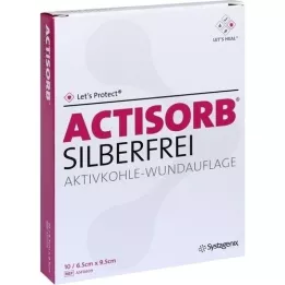 ACTISORB SILBERFREI 6,5x9,5 cm aktiivihiili, 10 kpl