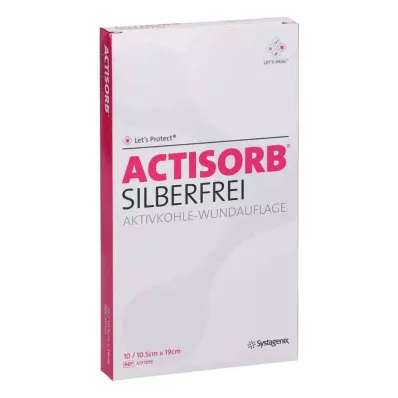 ACTISORB SILBERFREI 10,5x19 cm aktiivihiili, 10 kpl