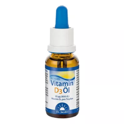 D3-vitamiiniöljy Dr. Jacobin tippa, 20 ml