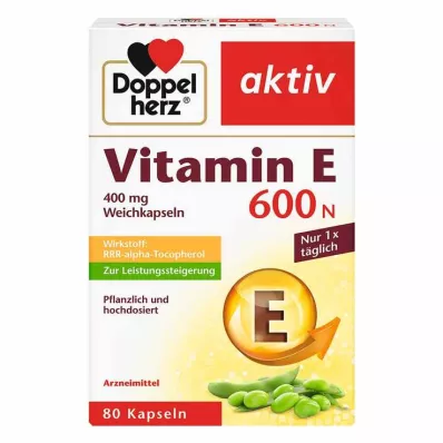 Doppelherz® aktiivinen E-vitamiini 600 N pehmeät kapselit, 80 kpl