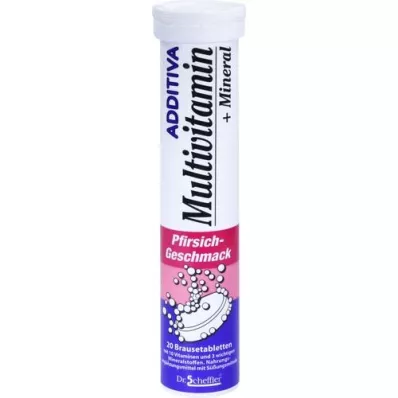 ADDITIVA Multivit. +Mineral Peach R -herkkutabletti, 20 kpl