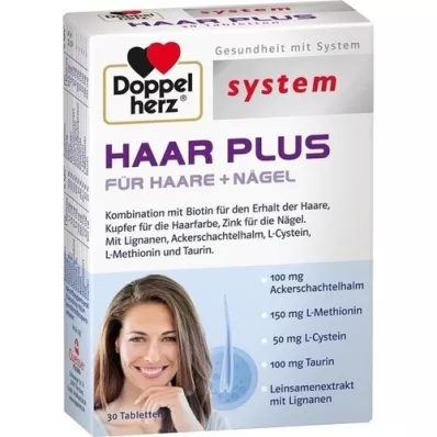 DOPPELHERZ Hair Plus -järjestelmän tabletit, 30 kpl