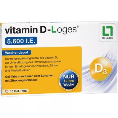 VITAMIN D-LOGES 5 600 I.U. viikoittainen depottabletti purutabletti, 15 kpl