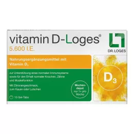 VITAMIN D-LOGES 5 600 I.U. viikoittainen depottabletti purutabletti, 15 kpl