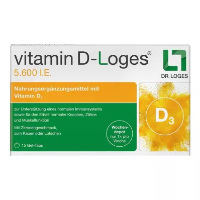 VITAMIN D-LOGES 5 600 I.U. viikoittainen depottabletti purutabletti, 15 kpl