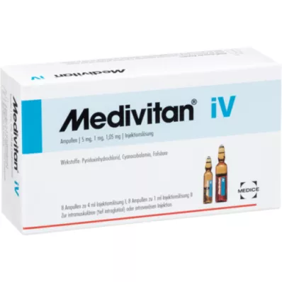 MEDIVITAN iV-liuos injektiota varten amp. pareittain, 8 kpl