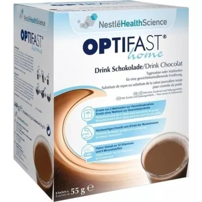 OPTIFAST home Drink suklaajauhe, 8X55 g