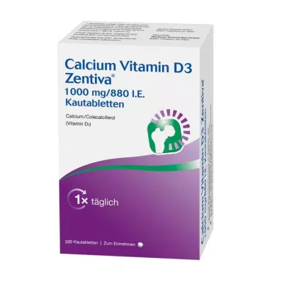 CALCIUM VITAMIN D3 Zentiva 1000 mg/880 I.U. purutabletti, 100 kpl