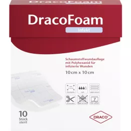 DRACOFOAM Infektio vaahtosidos 10x10 cm, 10 kpl