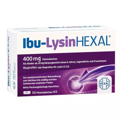 IBU-LYSINHEXAL Kalvopäällysteiset tabletit, 50 kpl IBU-LYSINHEXAL Kalvopäällysteiset tabletit, 50 kpl