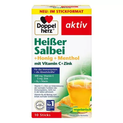 Doppelherz Hot Sage + Honey + Menthol Rakeet, 10 kpl Doppelherz Hot Sage + Honey + Menthol Rakeet, 10 kpl