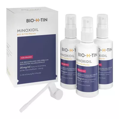 Minoksidiili BIO-H-TIN-Pharma 20 mg/ml suihke naisille, 3X60 ml