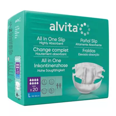 ALVITA All-in-One inkontinenssihousut maxi large night, 20 kpl
