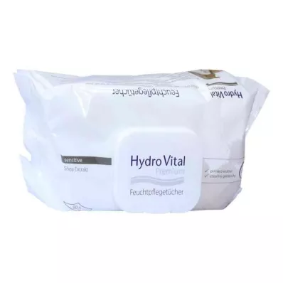 HYDROVITAL Kosteuspyyhkeet sheaöljyä, 80 kpl