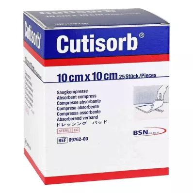 CUTISORB Imukompressit steriilit 10x10 cm, 25 kpl