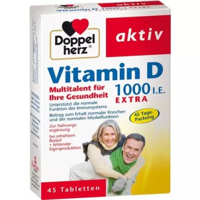 DOPPELHERZ D3-vitamiini 1000 I.U. EXTRA Tabletit, 45 kpl