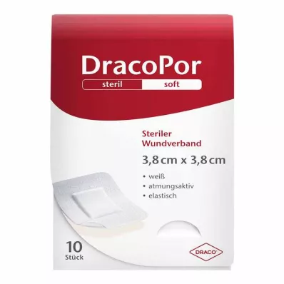 DRACOPOR Haavasidos 3,8x3,8 cm steriili, 10 kpl