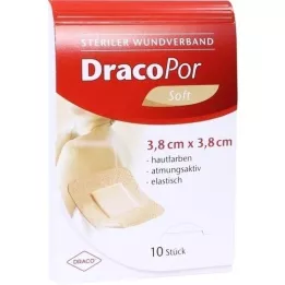 DRACOPOR Haavasidos 3,8x3,8 cm steriili ihonvärinen, 10 kpl