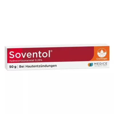 Soventol hydrokortisoniasetaatti 0,25% Cremogel ihotulehduksiin, 50 g Soventol hydrokortisoniasetaatti 0,25% Cremogel ihotulehduksiin, 50 g
