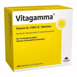 VITAGAMMA D3-vitamiini 1000 I.U. tablettia, 200 kpl