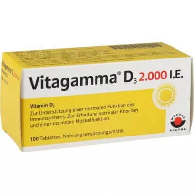 VITAGAMMA D3 2 000 I.U. D3-vitamiinia NEM tablettia, 100 kpl