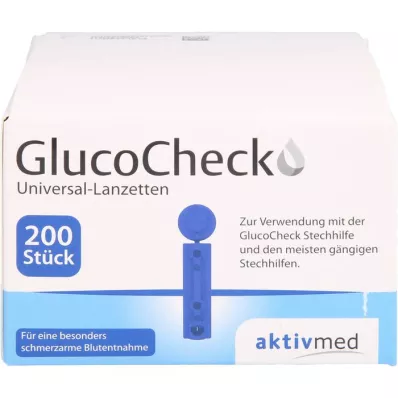 GLUCOCHECK Lansetit Universal, 200 kpl