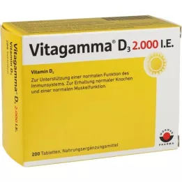 VITAGAMMA D3 2,000 I.U. D3-vitamiinia NEM tablettia, 200 kpl