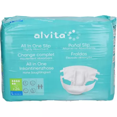 ALVITA All-in-one-inkontinenssihousut supersuuri päivä, 24 kpl