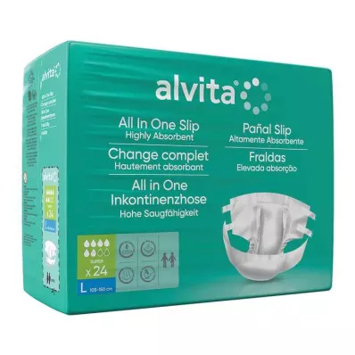 ALVITA All-in-one-inkontinenssihousut supersuuri päivä, 24 kpl