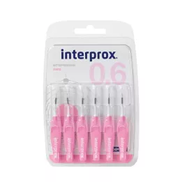 INTERPROX nano vaaleanpunainen hammasväliharjan läpipainopakkaus, 6 kpl