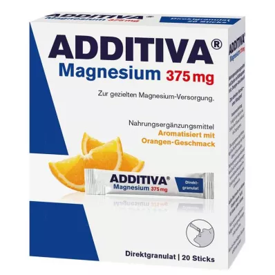 ADDITIVA Magnesium 375 mg Sticks Orange, 20 kpl ADDITIVA Magnesium 375 mg Sticks Orange, 20 kpl