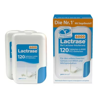 LACTRASE 6.000 FCC Tbl.in click dispenser tuplapakkaus, 2X120 kpl