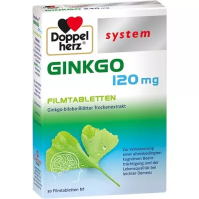 DOPPELHERZ Ginkgo 120 mg kalvopäällysteiset tabletit, 30 kpl