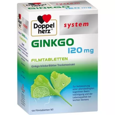 DOPPELHERZ Ginkgo 120 mg kalvopäällysteiset tabletit, 120 kpl