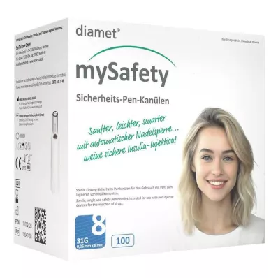 Diamet Mysafety turvakynäkanyyli 31 G 0,25x8 mm, 100 kpl