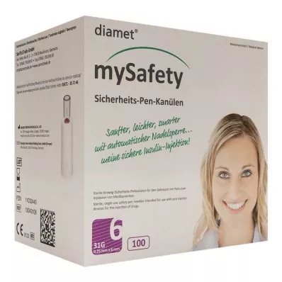 DIAMET mySafety-turvakynä Kan.31 G 0.25x6 mm, 100 kpl DIAMET mySafety-turvakynä Kan.31 G 0.25x6 mm, 100 kpl