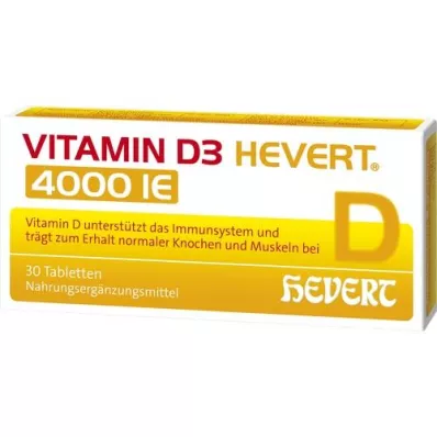 VITAMIN D3 HEVERT 4 000 I.U. tablettia, 30 kpl