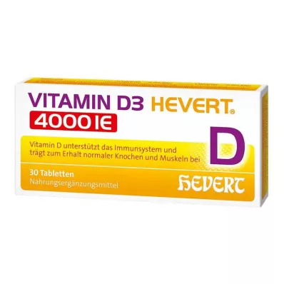 VITAMIN D3 HEVERT 4 000 I.U. tablettia, 30 kpl