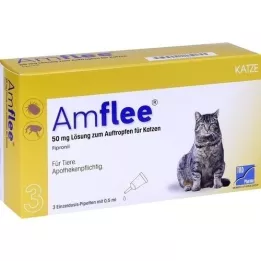AMFLEE 50 mg pistemäinen liuos kissoille, 3 kpl