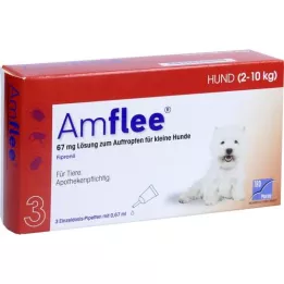 AMFLEE 67 mg pistemäinen liuos pienille koirille 2-10 kg, 3 kpl
