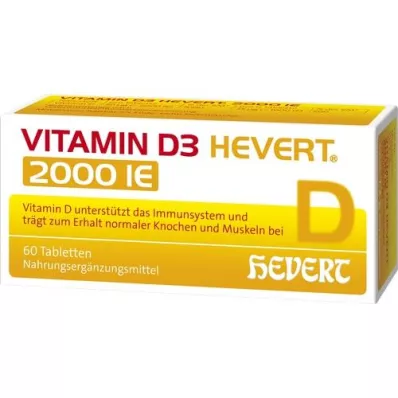 VITAMIN D3 HEVERT 2 000 I.U. tablettia, 60 kpl