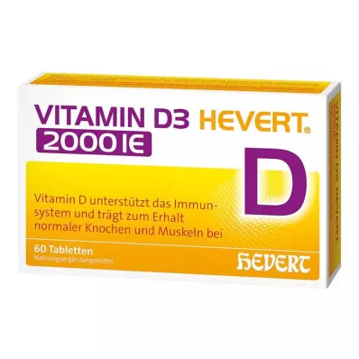 D3-vitamiini Hevert 2000 IU tabletit, 60 kpl