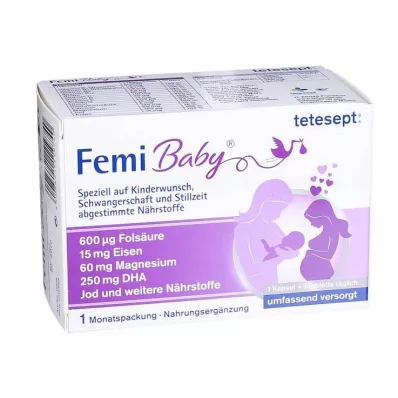 TETESEPT Femi Baby kalvopäällysteiset tabletit+pehmeät kapselit, 2X30 kpl TETESEPT Femi Baby kalvopäällysteiset tabletit+pehmeät kapselit, 2X30 kpl