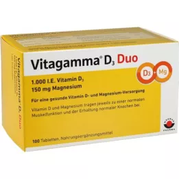VITAGAMMA D3 Duo 1.000 I.E Vit.D3 150mg Magnes.NEM, 100 kpl