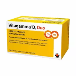 VITAGAMMA D3 Duo 1.000 I.E Vit.D3 150mg Magnes.NEM, 100 kpl