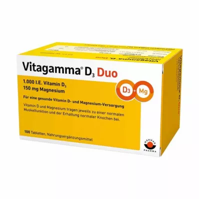 VITAGAMMA D3 Duo 1.000 I.E Vit.D3 150mg Magnes.NEM, 100 kpl VITAGAMMA D3 Duo 1.000 I.E Vit.D3 150mg Magnes.NEM, 100 kpl