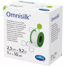 OMNISILK Kiinnityskipsi tekosilkki 2,5 cmx9,2 m, 1 kpl