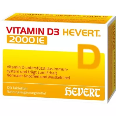 VITAMIN D3 HEVERT 2 000 I.U. tablettia, 120 kpl